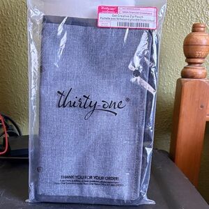 Thirty-One Charcoal Zip Pouch